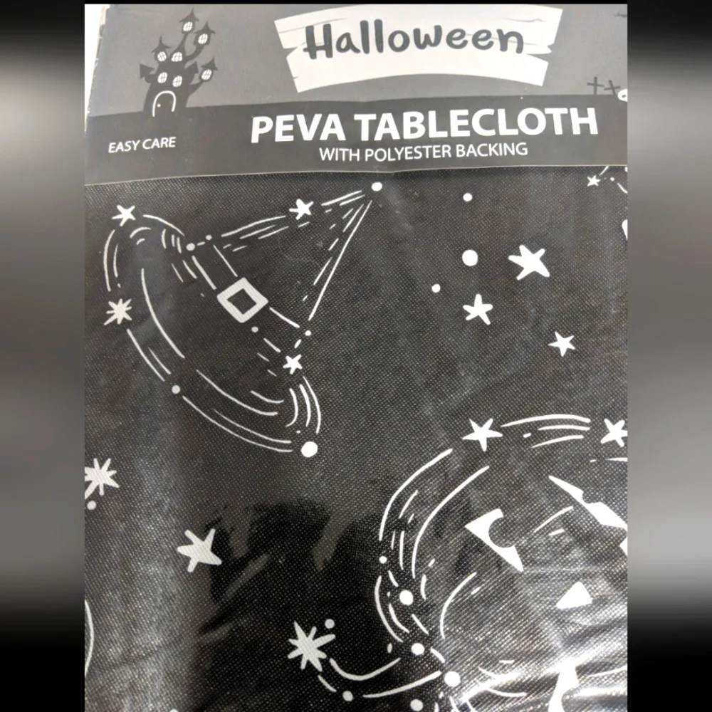 Halloween Vintage Inspired Classic Witch Pumpkin Tablecloth Black Party Supplies